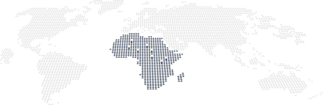 Carte du monde avec l'Afrique mise en évidence